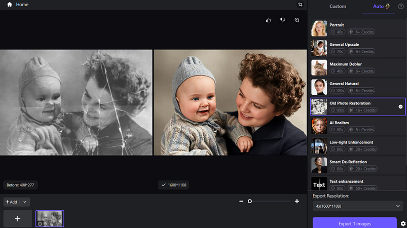 Preview and Export Photo from HitPaw FotorPea