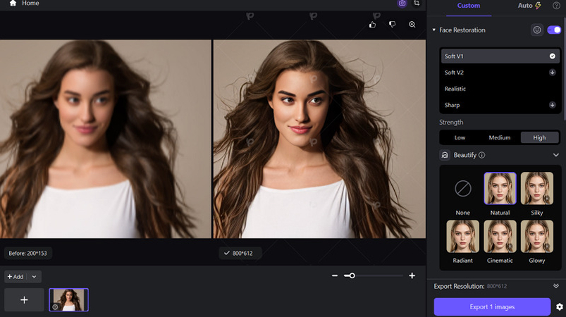 Preview and Export from HitPaw FotorPea
