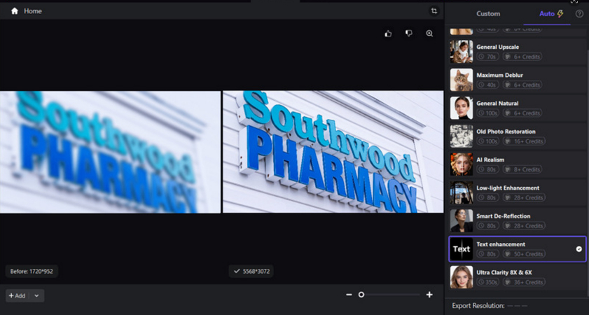 Preview and Export the Enhanced Image from HitPaw FotorPea