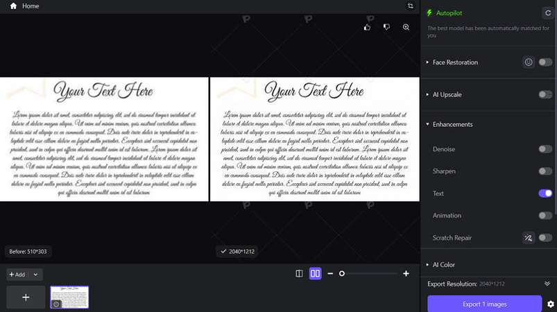 Preview and Export from HitPaw FotorPea