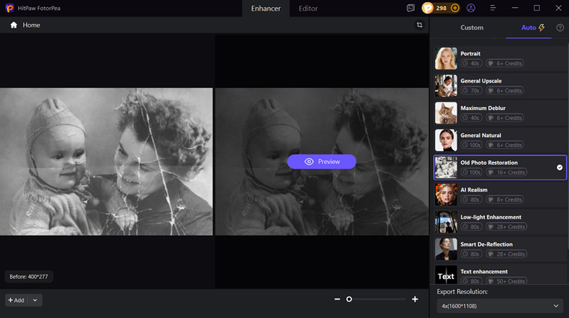 Select AI Model in HitPaw FotorPea
