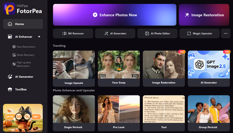 Upload an Image to HitPaw FotorPea