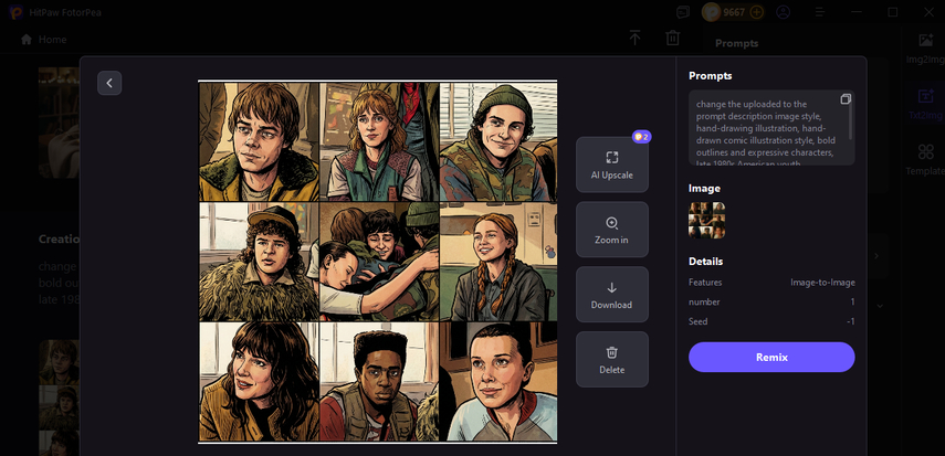 turn character photo to illustration