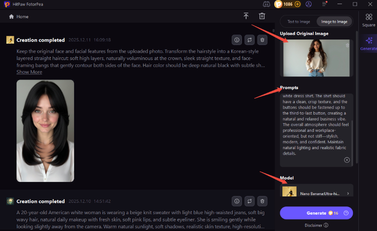 upload photo and generate new version with ai