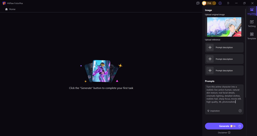 upload anime image for real life conversion