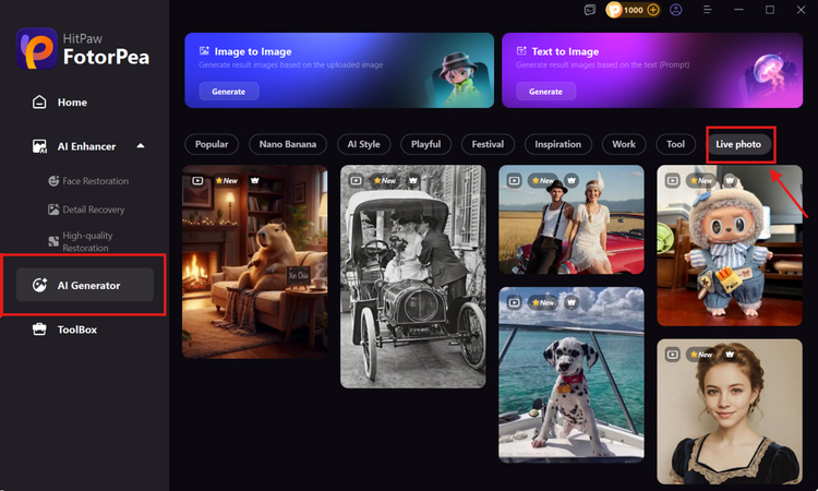 open HitPaw and ai generator now