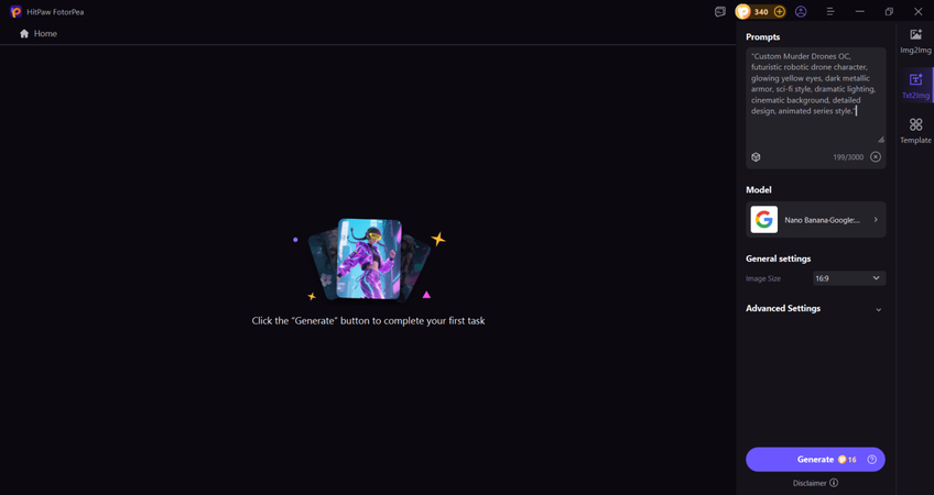 enter prompt for murder drones oc maker