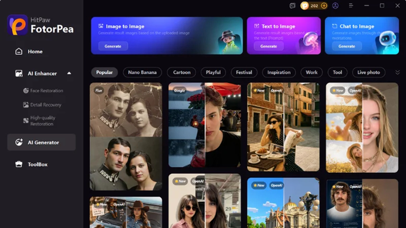 open ai generator feature in hitpaw fotorpea