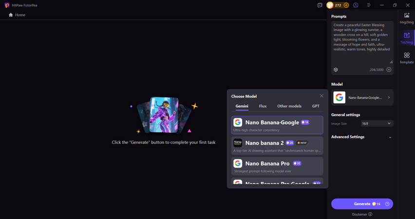 choose ai model for easter blessing image generation