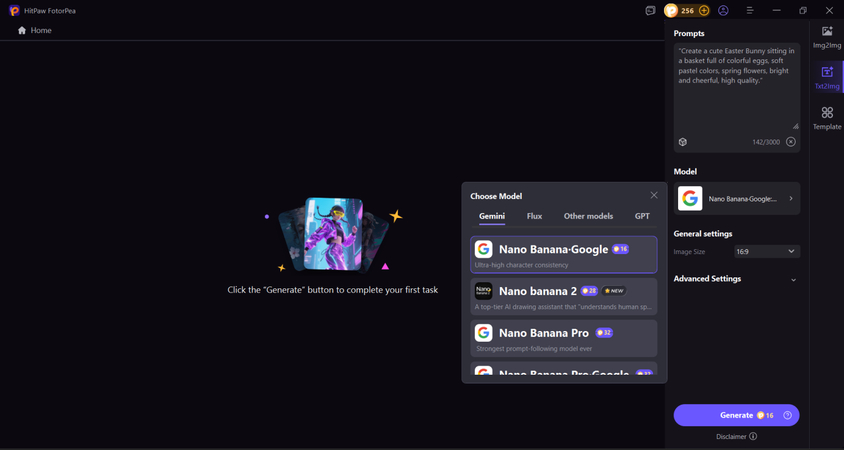 choose ai model for easter bunny image