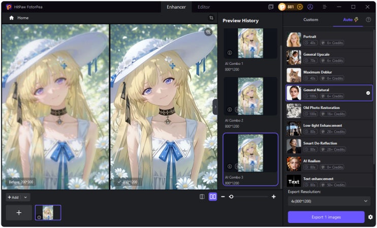 Preview the enhanced AI-generated image