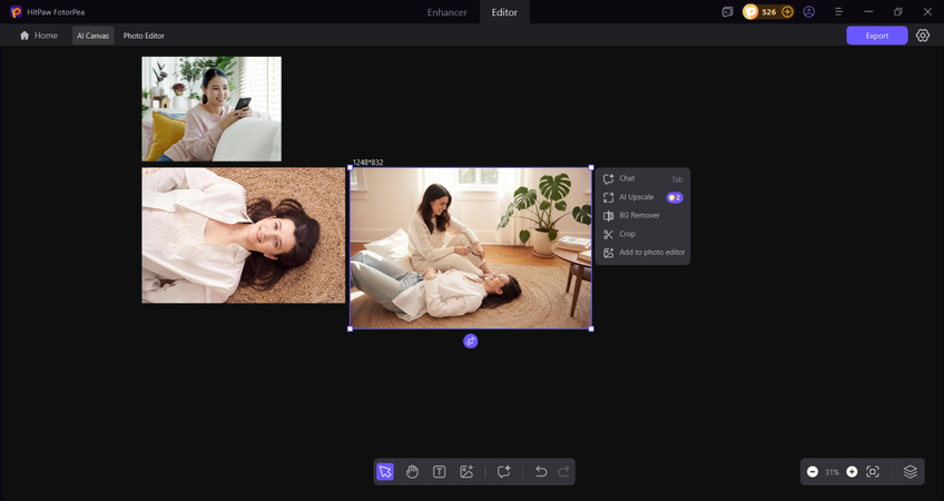 تحقق من نتيجة الصورة المدمجة وقم بتصديرها