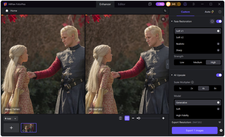 preview an enhanced fantasy image in hitpaw fotorpea