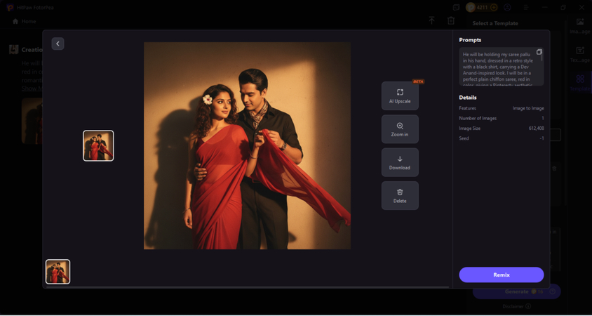 preview and download the AI photo