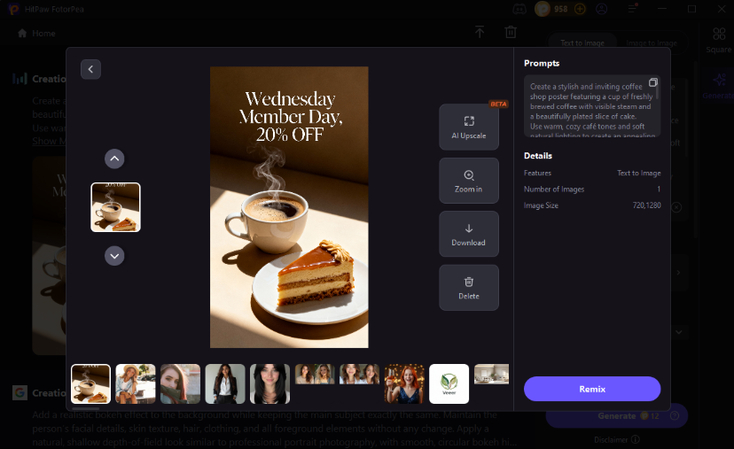 check image then download or remix