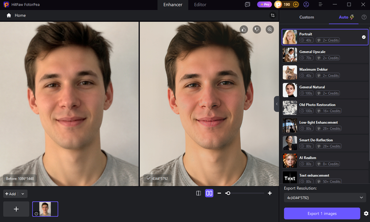 save enhanced professional headshot.