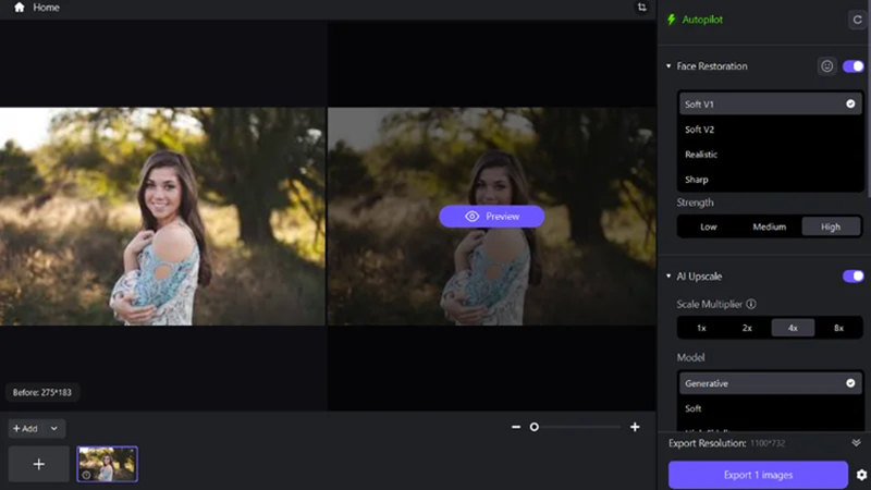 select ai model in hitpaw fotorpea