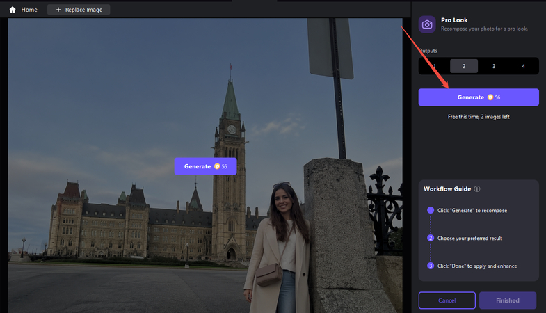 تحديد AI Recompose في HitPaw FotorPea
