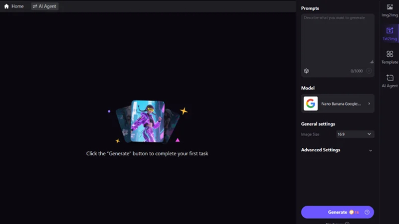 select text to image to create merch design