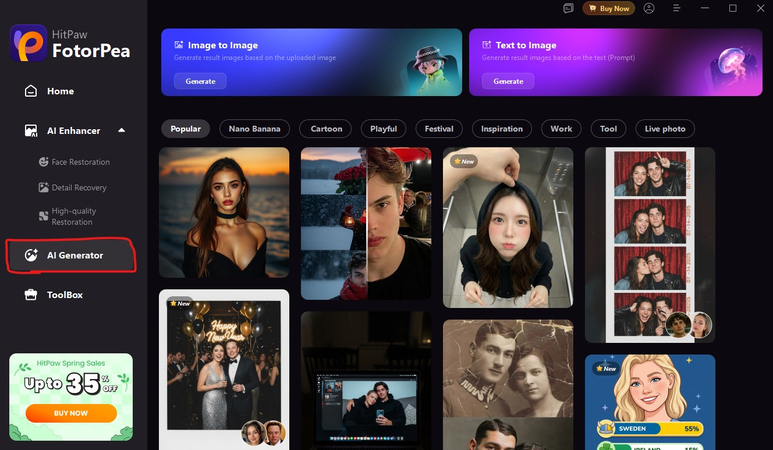 star hitpaw Fotorpea and click ai generator