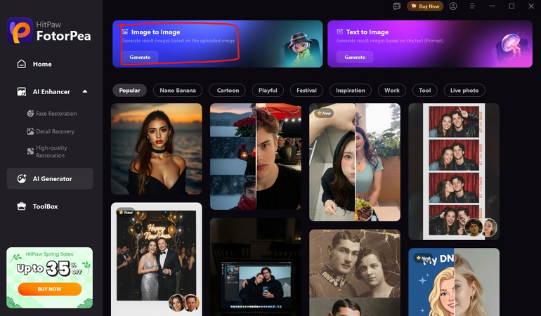 tap the generate button to edit the image
