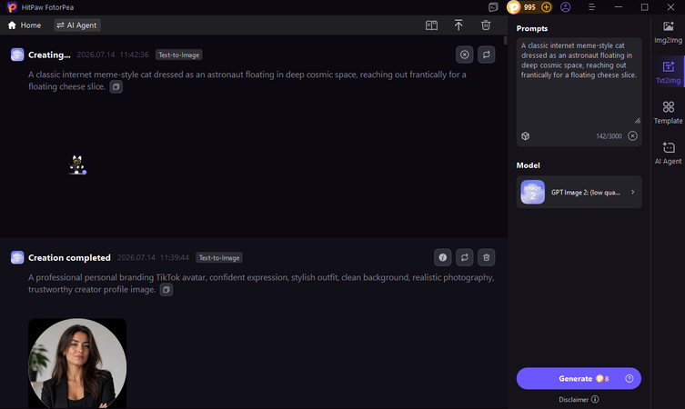 type  favorite Discord Avatar prompt
