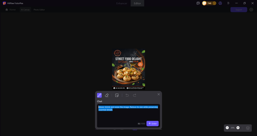 add prompt to shrink image