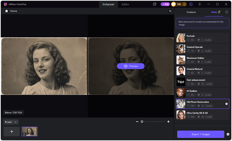 upload scratched and faded photo for ai repair