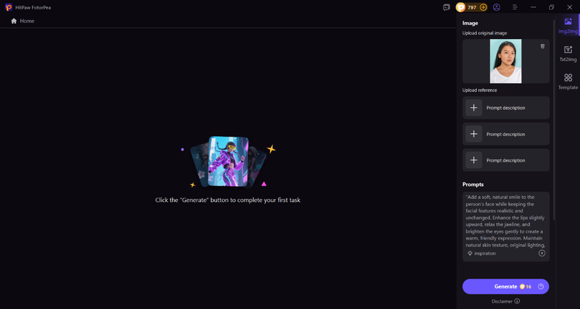 upload photo and write the prompt