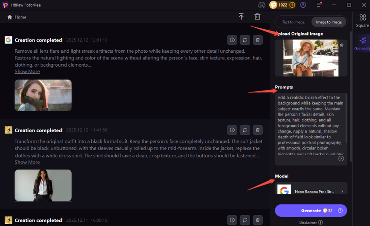 upload photo and generate ai image