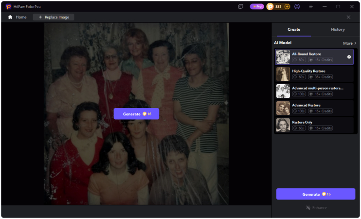 upload  polaroid photo for restoration