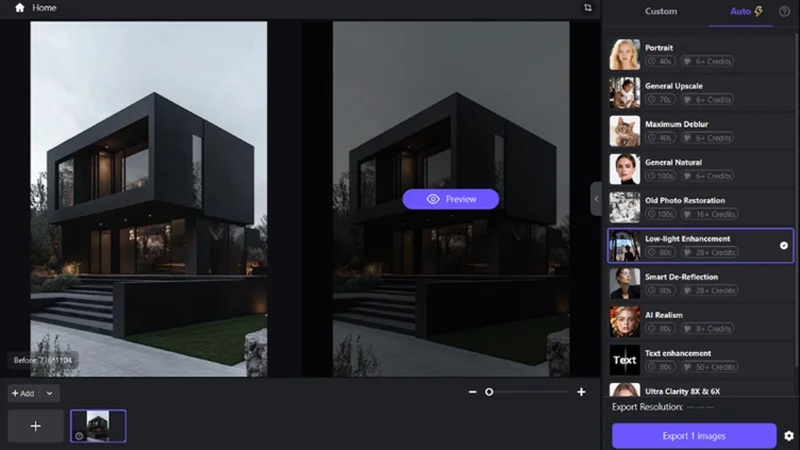uploading real estate photos and selecting an ai model
