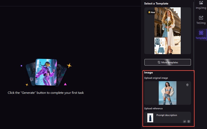 upload selfie and clothes