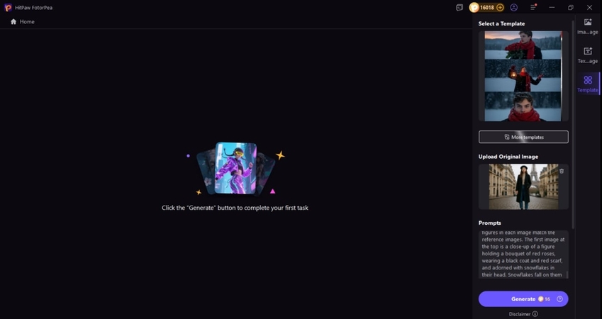 upload picture and click generate button