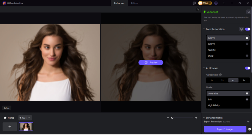 upload your photo and enhance