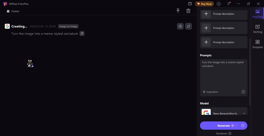 wait for caricature to generate