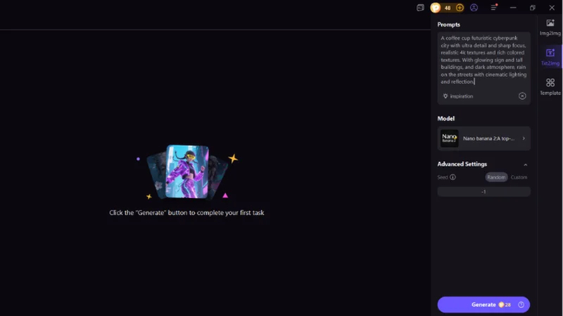 write prompt to create empire in a cup ai image