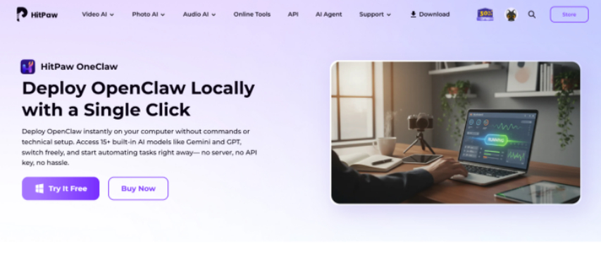 hitpaw oneclaw ai marketing agent dashboard