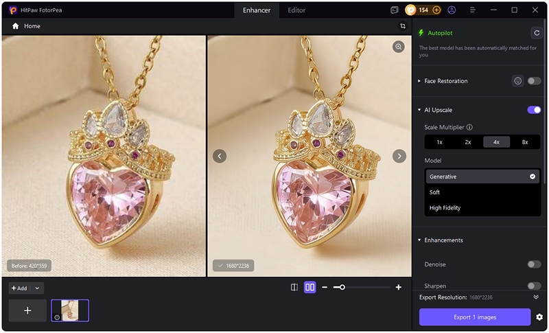 enhance product with hitpaw fotorpea