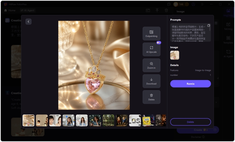 generate product with hitpaw fotorpea
