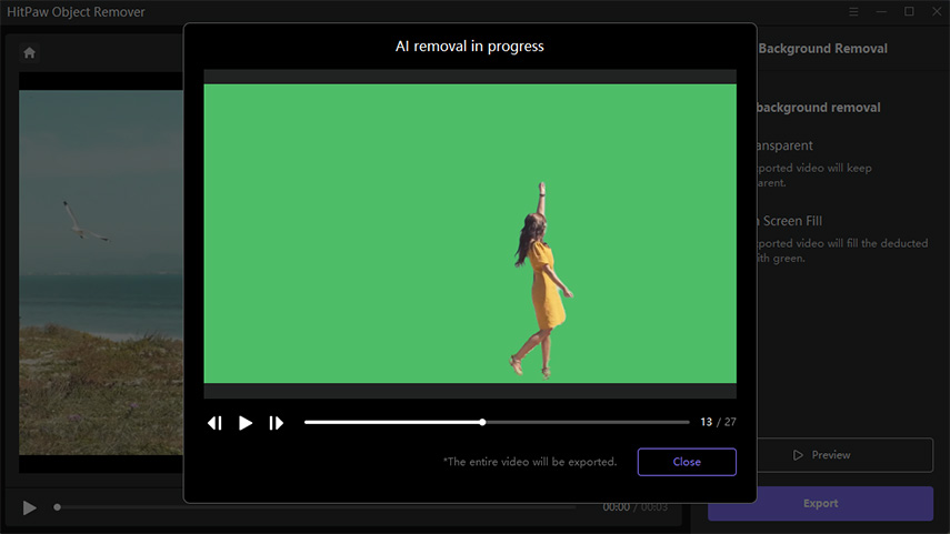 cómo rellenar pantalla verde en el removedor de objetos de video