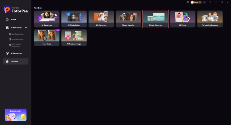 add files in hitpaw fotorpea obejct removal