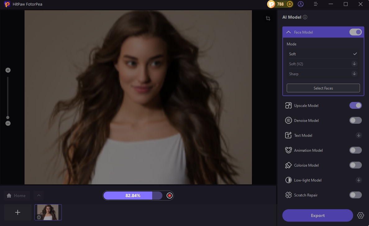 hitpaw fotorpea face model processing