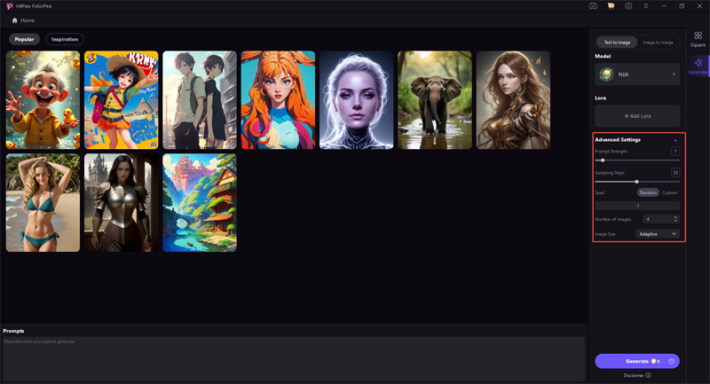 ai art generator setting