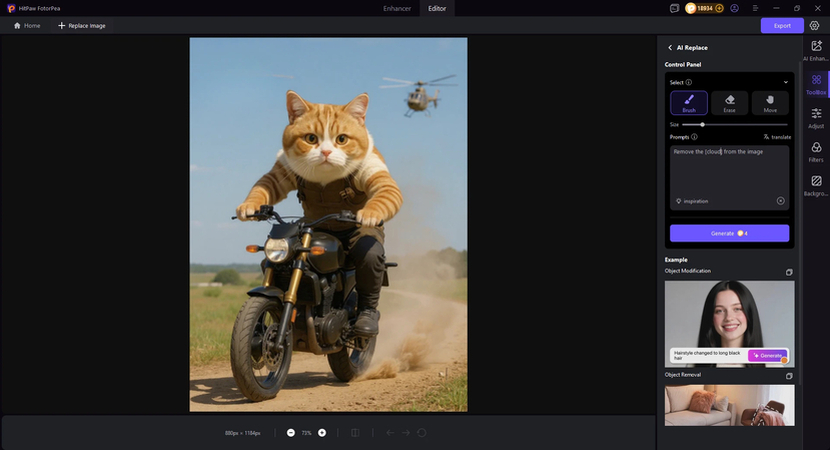 image after removing the object