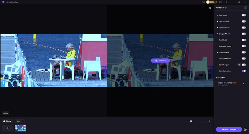 choose the color calibration model