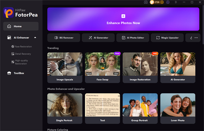 import photo in ai enhancer