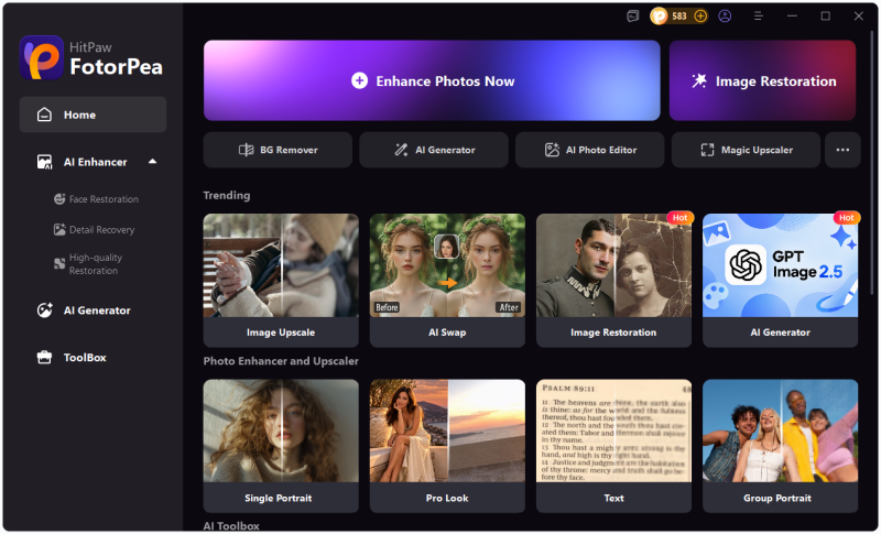 import photo in ai enhancer