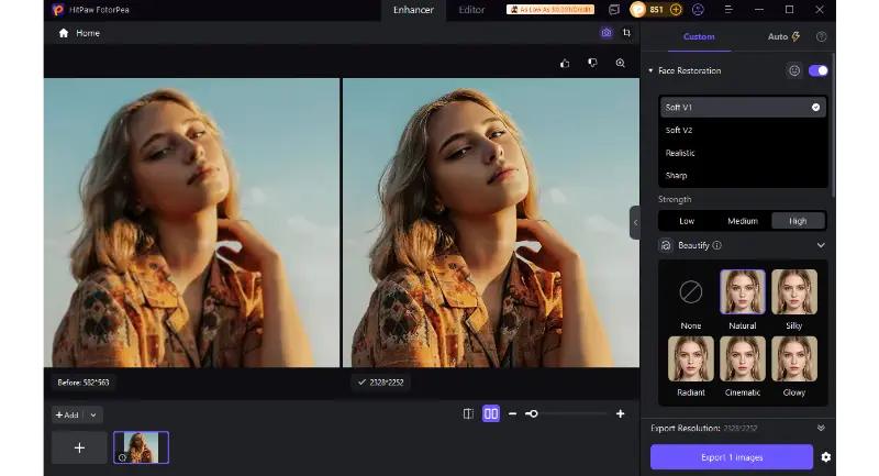 choose the face model