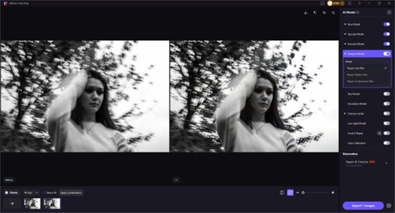 export the sharpened photo
